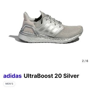 Adidas Ultraboost 20 Size US Men’s 7. Model FY3449. Silver Gray
